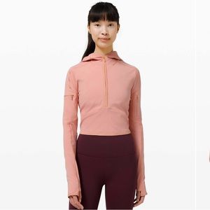 Lululemon Break A Trail 1/2 Zip Hoodie size 4 pink pastel